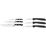 ZWILLING Professional S Messer-Set, 3-teilig & Twin Grip Gemüsemesser-Set, 3-teilig, (Schälmesser 5 cm, Gemüsemesser 8 cm, Spickmesser 8 cm), Kunststoffgriff, Schwarz