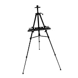 KONTONTY 1 Satz Zusammenklappbare Staffelei Zeichenbrett Kunst Stabiler Staffeleiständer Halter Malerei Bahnhof Kind Verstellbare Staffelei Gold Streifen Schwer Stand Spitze Black Aluminium