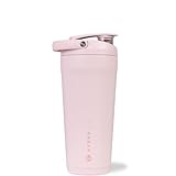 HydroJug 680.4 g New Edelstahl Shaker - Isoliert, Auslaufsicher, BPA-frei mit lautlosem Rührrost - Keine Klumpen, Kein Lärm - Premium Shaker für Fitness, Sport & Alltag Rosa Sand