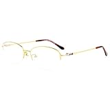 HQMGLASSES Photochrome Lesebrille Ovaler Titan-Halbrahmen Blaues Licht Blockierende Computer-Reader-Sonnenbrille Blendfreie Augenbrille Für Damen,Gold,3.5 x