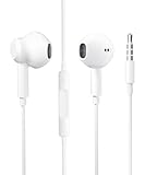 Kabelgebundene Kopfhörer, In-Ear-Kopfhörer mit Mikrofon und Kabel, Rauschunterdrückung, Stereo-Sound, Lautstärkeregler, universelles Mikrofon für alle Geräte mit 3,5 mm Kopfhörern