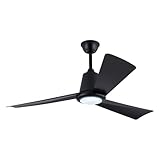 HPDTZ Deckenventilator mit Licht, LED Lampe mit Leisem Lüfter, Dimmbare Leuchte für die Decke, Inklusive Fernbedienung und Starkem Motor für Wohnzimmer (Schwarz, 107 cm)