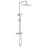 YOOZENA Thermostat-Duscharmatur-Set, Überkopf-Regendusche, Handbrause, Duscharmatur, höhenverstellbares Duschsystem