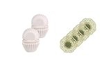 Demmler Pralinenkapsel - Pralinenförmchen - weiß 2er Set - 400 Stück - Maße: 2,6 x 1,6 cm - inklusiv 4 goldene Tassendeckchen - Made in Germany