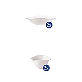 Villeroy & Boch - Vapiano Pastaschalen-Set, 2 tlg., 800 ml, 27 x 21 cm, Premium Porzellan, spülmaschinen-, mikrowellengeeignet, weiß + Vapiano Suppenschalen-Set, 2 Stück, Premium Porzellan, weiß
