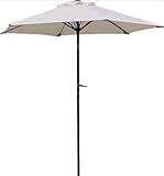 Pure Home & Garden Kurbelschirm Sunny 180 cm natur, mit UV-Schutz 50 Plus, Knickfunktion und abnehmbarem Bezug