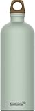 SIGG - Alu Trinkflasche - Traveller MyPlanet Repeat - Klimaneutral Zertifiziert - kohlensäurehaltige Getränke - Auslaufsicher - Federleicht - BPA-frei - Outdoor & Yoga - Mattes Weissgrün - 1L