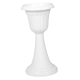 BESTonZON Roman Säulen Pflanzer im Vintage Stil Robuster Kunststoff Blumentopf für Balkon und Garten für Hochzeiten Dekorativer Pflanzkübel im Freien