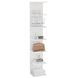 ComfortCove Wandregal Bücherregal, Wandmontierte Einheit, Regal-Einheiten, Schwebende Regale, Bücherregal, Lagerung Ordner Regale für Schlafzimmer, Wohnzimmer, Bad, Küche, Büro, 7 Regal, weiß