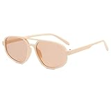 Double Beam Oval Herren- und Damen-Sonnenbrille, Outdoor-Urlaub, trendige Sport-Pendler-Sonnenbrille, Geschenk (Color : E, Size : 1)