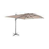 Rechteckiger Sonnenschirm 3 x 4 m - Antibes - beige - Ampelschirm, kippbar, faltbar und drehbar 360