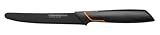 Fiskars Tomatenmesser, Modernes Design, Gezahnte Klinge, Gesamtlänge: 25 cm, Qualitätsstahl/Kunststoff, Edge, 1003092, Schwarz