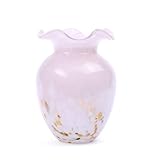 LiuliuBull Handgefertigte mundgeblasene Glasvase im Vintage-Creme-Stil for hydroponische Blumenarrangements, Heimdekoration for das Wohnzimmer(Powder)