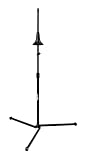 QUIK LOK - WI/993 POSA-POSATE FÜR POSAUNE, kompakter Posaunenständer mit gefedertem Glockenhalter, höhenverstellbar 70–106 cm, breite Dreibeinbasis, Farbe Schwarz