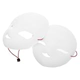 GAROZATION 2 Stück Weiße Embryo Maske, Vollgesichtsmaske, Maskenballmaske, Plastikmaske, Partymaske, Weiße Masken, Halloween Maske Zum Bemalen, Vollmaske, Blankomaske, Vollgesichtsmaske,