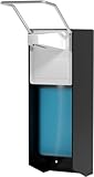 OVAS HOO Seifenspender Wandbefestigung 500 ML Duschgel Spender Aluminium Desinfektionsspender Eurospender für Desinfektionsmittel und Handseifen | Tropfdüse (Matt-schwarz)