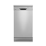 Midea SF 3.45N PRO Geschirrspüler, freistehend und unterbaufähig, 9 Maßgedecke, WLAN, 5 Spülprogramme, 47 dB, 3/6/9h Startzeitvorwahl, Inox, Silber