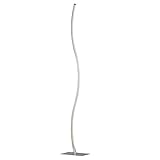 etc-shop Beistellleuchte Stehlampe Stehleuchte Standlampe Designleuchte Wohnzimmerlampe, Metall Nickel matt Chrom, 1x LED 16W 1200Lm warmweiß, LxBxH 24x12x150cm