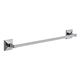 TATAY Soporte Toallas Baño Sin Taladro o Con Taladro Grande | Incluye Fijador Kit Glue&Fix (resistencia 5kg) y Tornillos | Acero inoxidable | Moderno | 6 x 6,5 x 60 cm - Modelo Iconik - Metalizado