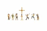 NOCH® Bergwanderer mit Gipfelkreuz, handkoloriertes Figuren-Set, 1:87 für die Spur H0, ideal für Dioramen und Modellbau
