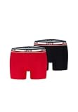 LEVIS Men's Repeat Sportswear Logo Boxer, Red/Black, L (2er Pack)