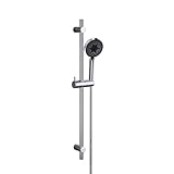 70cm Duschstange Edelstahl mit Handbrause, DETBOM Duschset für Badezimmer, 3 Strahlarten Duschsystem, 360°Drehbar Duschkopfhalterung und 1,5m Schlauch, Anpassung an Bestehende Bohrlöcher, Chrom
