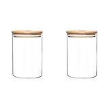 BOLAXHCA 2X VorratsbehäLter Aus Glas mit Deckel, GroßE Vorratsdosen Aus Glas für Kaffee, Bar, Tee, Zucker (27 FL OZ)