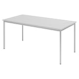 bümö Tisch, Multifunktionstisch 160 x 80 cm in grau - Besprechungstisch, Konferenztisch, Meetingtisch, Mehrzwecktisch, Pausentisch, Besprechungsraum, Meetingraum, Pausenraum