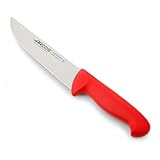 Arcos Fleischermesser aus Nitrum Edelstahl - Ideal für Fleisch - Ergonomischer Griff aus Polypropylen, für Langanhaltenden und Schweren Gebrauch - Rot, Serie 2900