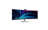 PHILIPS 49B2U6903CH - 49 Zoll DQHD Curved Monitor, Webcam, Mikrofon, RJ45, höhenverstellbar (5120x1440, HDMI, DisplayPort, Thunderbolt 4, USB Hub) schwarz