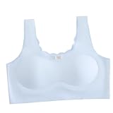 Unterhose Kinder 140 Mädchen BH Ohne Bügel X-Back Bustier Mit Abnehmbaren Gepolsterten Und Breiten Trägern Unterwäsche Nahtloses Bralette Top Für 18 Jahre Kinder Bis Weihnachtspulli Kinder (White, L)
