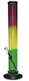 Acryl Bong 31 cm Feuerzeug Set Black Leaf Wasserpfeife GRÜN Gelb Rot