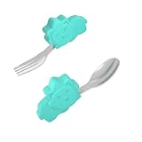 KAILIKETIY Babylöffel aus lebensmittelechtem Material mit Edelstahlgriff Ergonomisch Geformt Sicher und Schonend für Junge Mädchen als Kinderbesteck zum Selbstständigen Essen für Kleinkinder