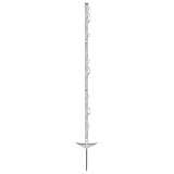 VOSS.farming 20x Farm 105 Weidezaunpfähle, Zaunpfosten, 8 Ösen für Litze, Seil, Band, Doppeltritt, verzinkter Stahlnagel, Höhe 105cm, weiß