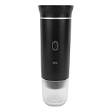 GEERYZHE Tragbare Kaffeemaschine, Wiederaufladbare Elektrische Hand-Kaffeemühle Fürs Auto, Ein-Knopf-Bedienung, Tragbare -Kaffeemaschine für Outdoor-Sportler und Kaffeeliebhaber (BLACK)