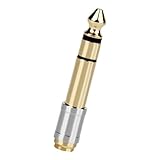 Uqezagpa Leichter 6,35 3D-Stecker auf 3,5-Buchse, Adapter, Stereo-Kopfhörer-Adapter, Sound-Anschluss-Converter