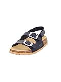 Superfit Jungen Fussbettpantoffel Knöchelriemchen Riemchensandalen, Ocean, 39 EU