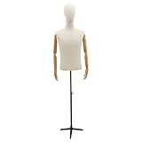 Schneiderpuppe Herrnbüste Schneiderbüste 134.62-193.04cm Höhenverstellbar Männlich Mannequin mit flexiblem Kopf,Arme und Finger