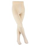 FALKE Unisex Kinder Strumpfhose Family K Ti nachhaltige Baumwolle dick einfarbig 1 Stück, Beige Sand Melange 4650, 152-164