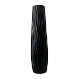 Colcolo Hohe Bodenvase, Große Blumenvase, Geschenk, Moderne Dekorative Vasen Wohndekoration für Wohnzimmer im Innenbereich, Eckschlafzimmer, Büro, Schwarz