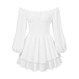 Rüschenkleid mit langen Puffärmeln und integrierten...