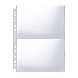 50 Pcs 200 Taschen Klarsichthüllen A4, Prospekthüllen, Verdickt 0,2mm, Postkartenhüllen Transparente, Nachfüllseiten Fotoalbum, Fotosichthüllen 11 Löcher 2/3/4 Ringbuch A5/A6 Foto (2 Taschen)