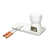 Mikinona 1 Satz Ofen zum Schmelzen von Schokolade Schmelzer Wärmer Herd käsefondue Set käse fondueset Chocolate Fondue Fondue-Sets Zubehör für Käsefondue Haushalt Butterfondue Keramik Weiß