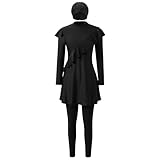 Bescheidene Badeanzüge für Damen, Damen-Badeanzug-Set, modische Badebekleidung für Wassersport, Tauchen, Surfen, Pool, Fitnessstudio, Outdoor-Aktivitäten, Schwarz , M