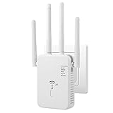 Wlan Verstärker, 1200Mbit/s Wlan Repeater, 5G & 2.4G Dualband Ultraxtender WiFi Verstärker mit LAN anschluss, WPS, Kompatibel mit 99% Standard-WiFi Routern, Deckt bis zu 9200Sq.ft und 35 Geräte