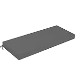PRIMEPATIO Bankauflage Outdoor, Bequeme Schaumstoff Bankkissen Sitzauflage, Wasserdicht Sitzkissen, Hollywoodschaukel Auflagen mit Bändern, Verdicktes Polster für Gartenmöbel 100x40 cm, Grau