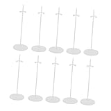 LRXIYODE 10 Stück Teiliges Transparente Kunststoff Puppenständer Verstellbare Doll Display Base für Puppen und Figuren Stabile Doll Model Stand zur Sicheren Aufbewahrung und Präsentation