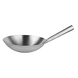 AVKGCZ Handgeschmiedeter Wok Für Den Haushalt Unbeschichtetes Kochgeschirr Antihaftbeschichtet Verdicktes Edelstahlmaterial Pfanne Großer Topf Schöpfkelle Kochwoks Antihaftbeschichtet