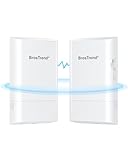 BrosTrend 5GHz 867Mbit/s WLAN Bridge Outdoor CPE, 1KM Langstrecken WiFi Bridge Point-to-Point, Plug & Play WLAN LAN Brücke mit Passiver PoE Adapter, IP65 Richtantenne LAN Brücke für PTP/PTMP, 2-Pack