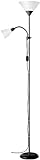 BRILLIANT Lampe Spari Deckenfluter Lesearm schwarz/weiß | 1x A60, E27, 60W, geeignet für Normallampen (nicht enthalten) | Mit Schnurzwischenschalter